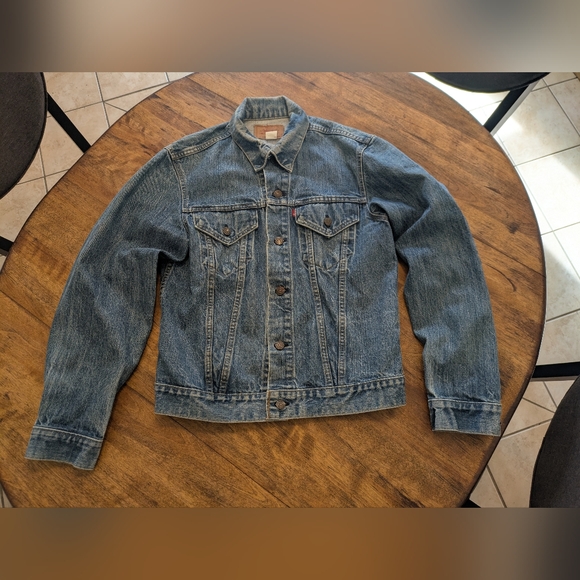 Vintage 80s Levi Denim Trucker Jacket Size 42L - Picture 7 of 12